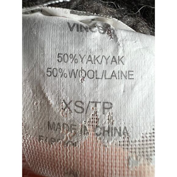 Vince Yak and Wool Blend Brown Short Sleeve Cardigan XS - Picture 5 of 5